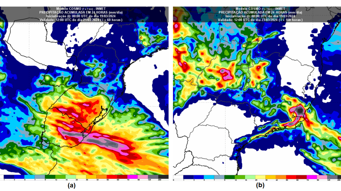 Fortes chuvas devem atingir Sudeste e Sul do país com chegada de frente fria, alerta Inmet