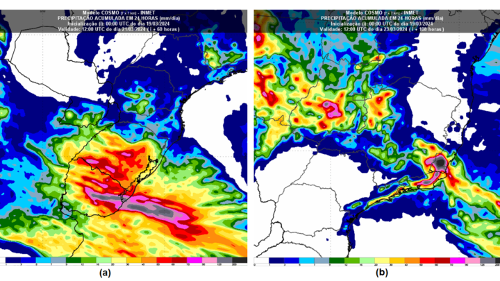 Fortes chuvas devem atingir Sudeste e Sul do país com chegada de frente fria, alerta Inmet