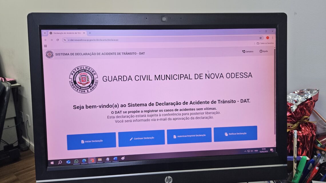 GCM da Prefeitura de Nova Odessa disponibiliza sistema online de declaração de acidentes de trânsito sem vítimas
