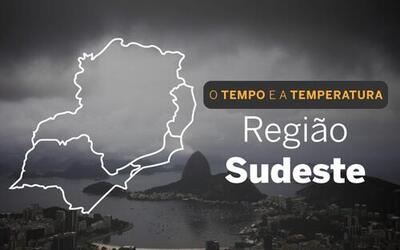PREVISÃO DO TEMPO: Sudeste terá muitas nuvens com pancadas de chuva isoladas, nesta quarta-feira (12)