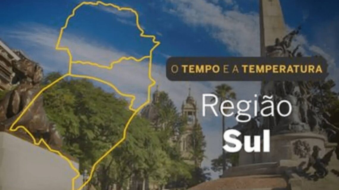 PREVISÃO DO TEMPO: Muitas nuvens e chance de chuva na Região Sul nesta sexta-feira (14)