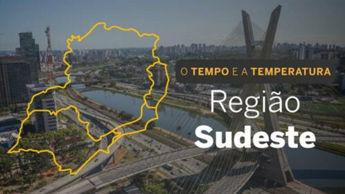 PREVISÃO DO TEMPO: sexta-feira (14) de muitas nuvens e chuva no Sudeste