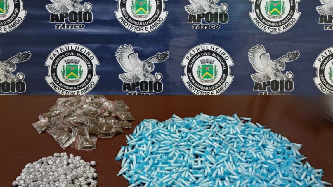 GCM apreende significativa quantidade de drogas após fuga de suspeito em Santa Bárbara d’Oeste
