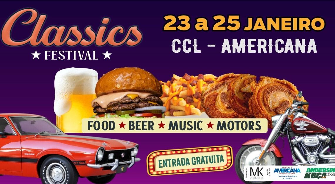 Rock’n’Roll e encontro de carros e motos em Americana