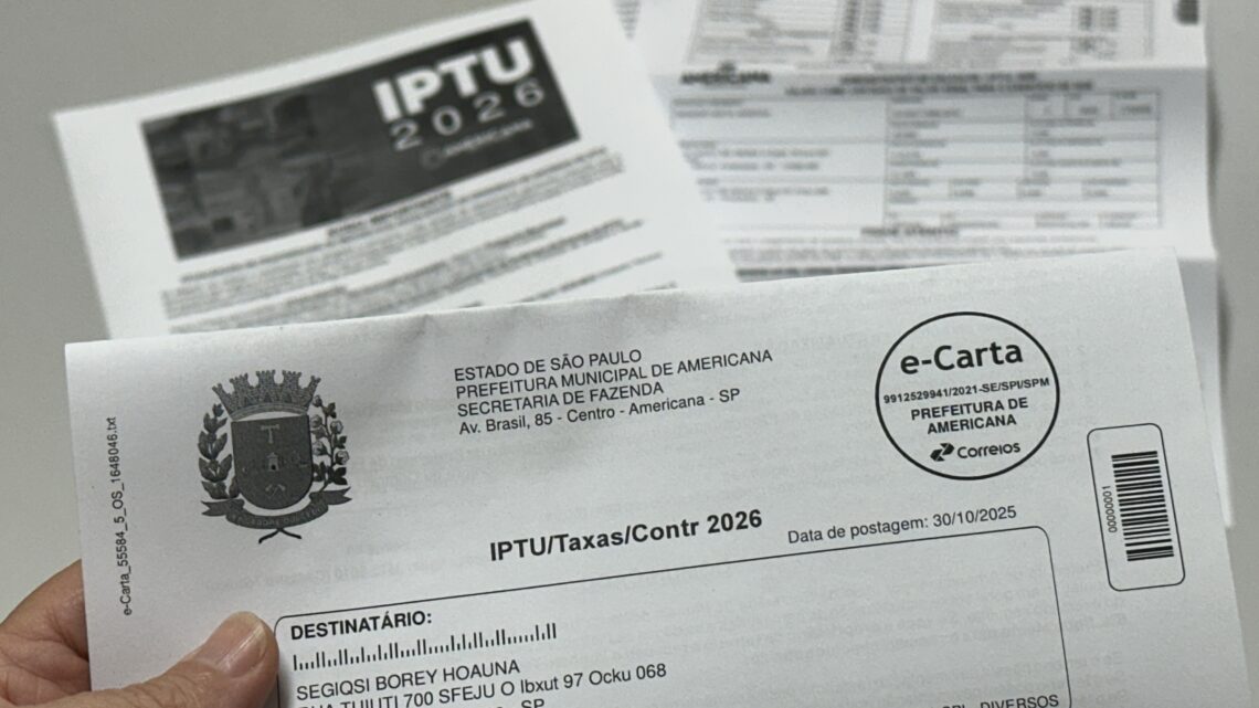 Americana: Pedidos de isenção do IPTU 2026 podem ser protocolados a partir desta segunda-feira