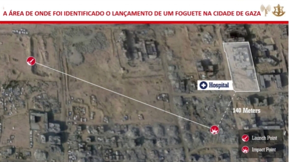 Foguete disparado pelo Hamas falha e explode perto de um hospital na Faixa de Gaza