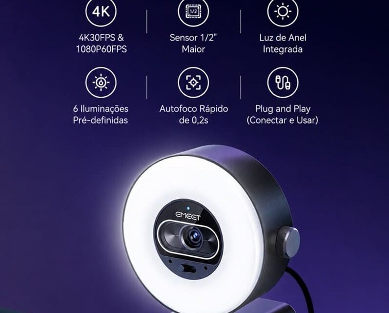 EMEET lança S600L no Brasil para criadores e streamers