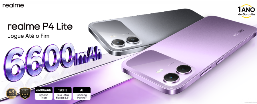 P4 Lite da realme chega ao Brasil com bateria de 6.600 mAh