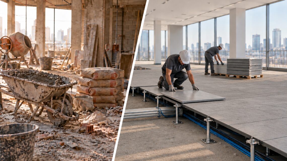 Piso elevado avança com a construção sustentável